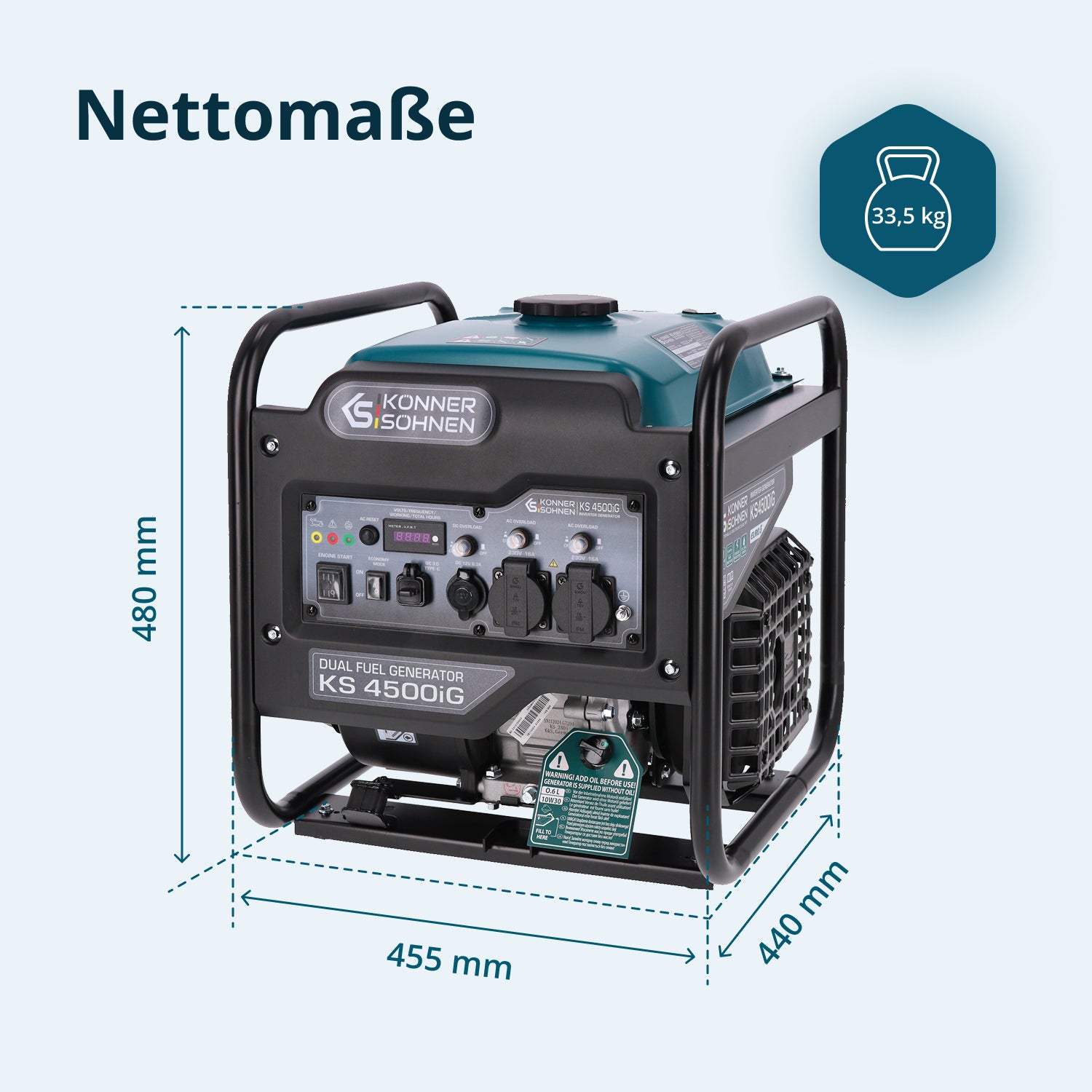 Dobbeltbrændstof Inverter Generator KS 4500iG