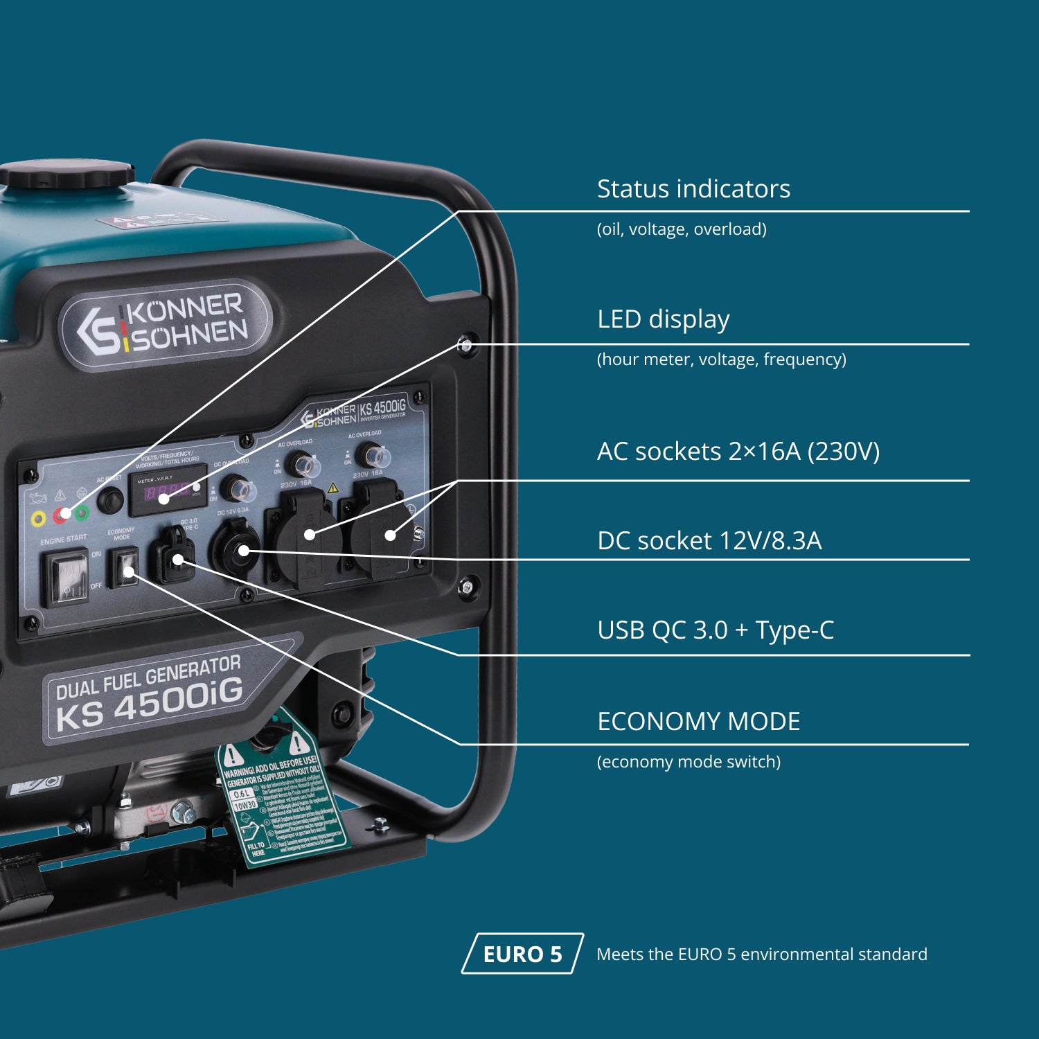 Dual Fuel Inverter Generator KS 4500iG