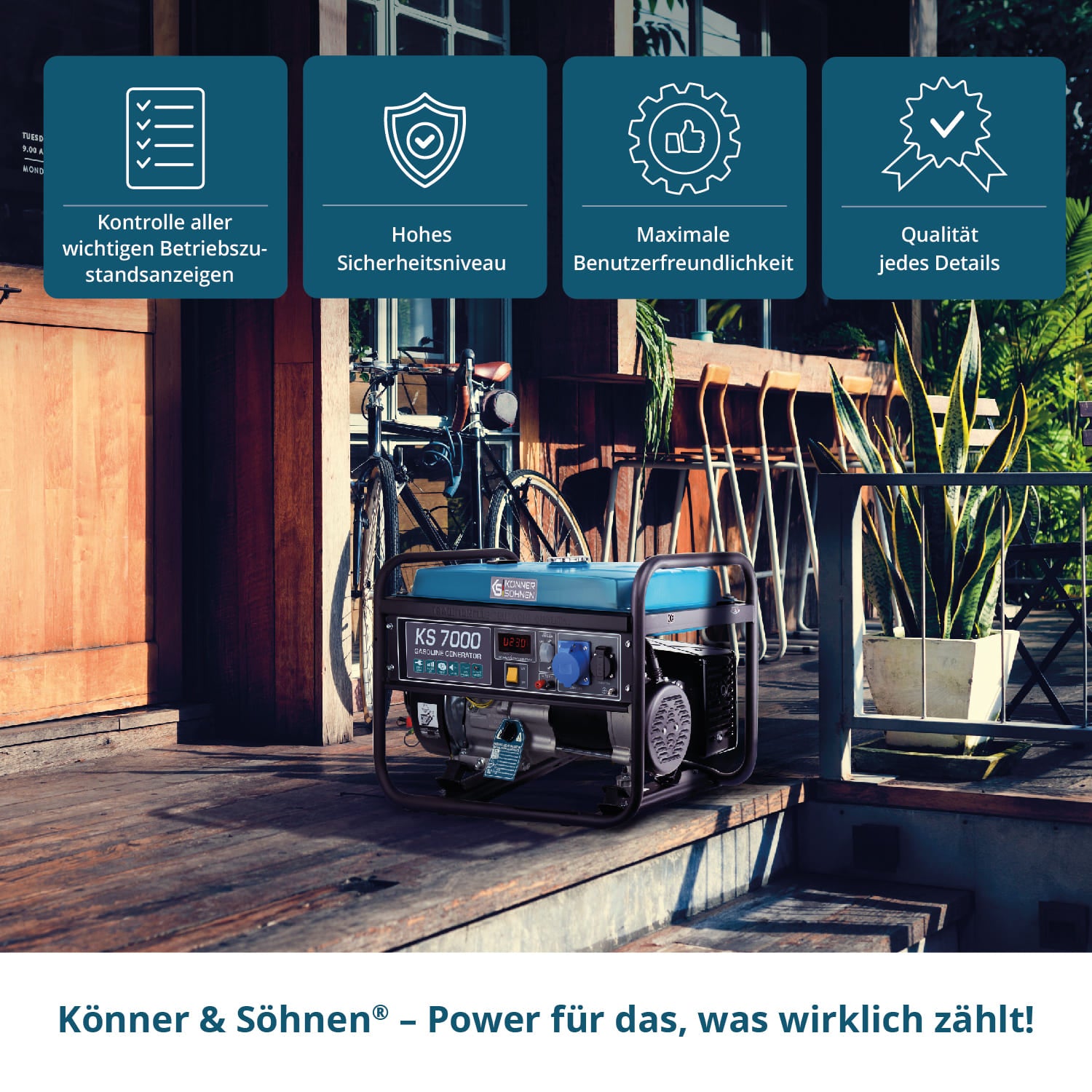 Benzingenerátor „Könner & Söhnen” KS 7000