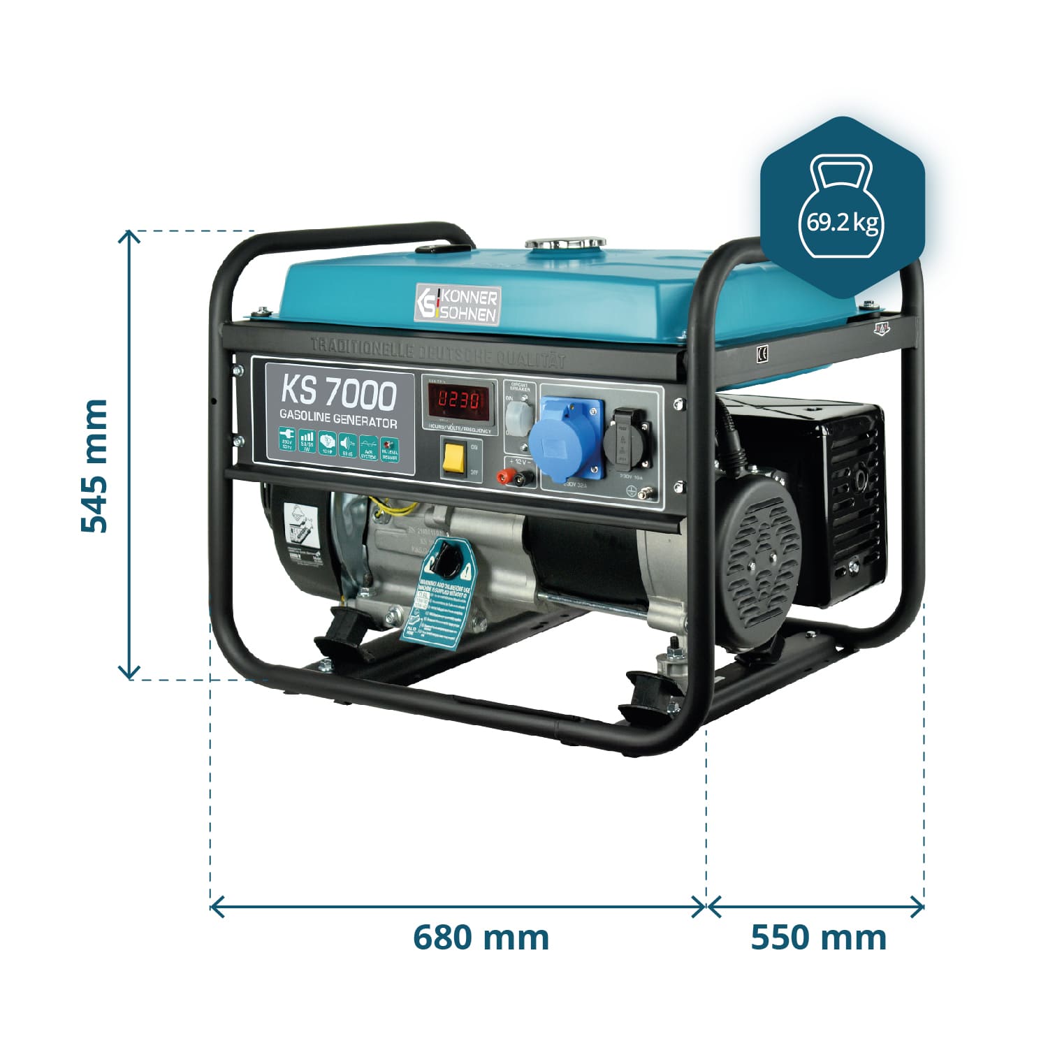 Benzingenerátor „Könner & Söhnen” KS 7000