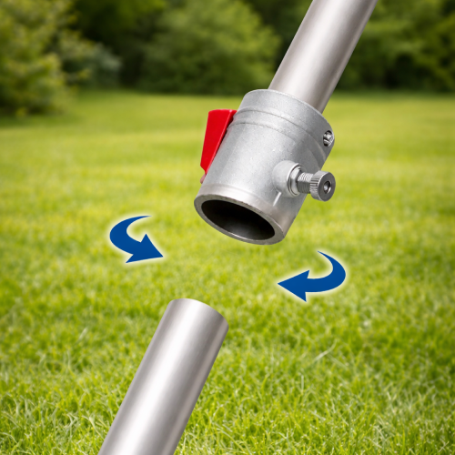 Albero pieghevole con un affidabile connettore in alluminio