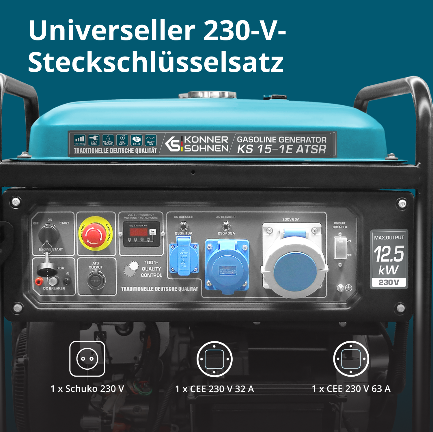 Benzingenerator "Könner & Söhnen" KS 15-1E ATSR