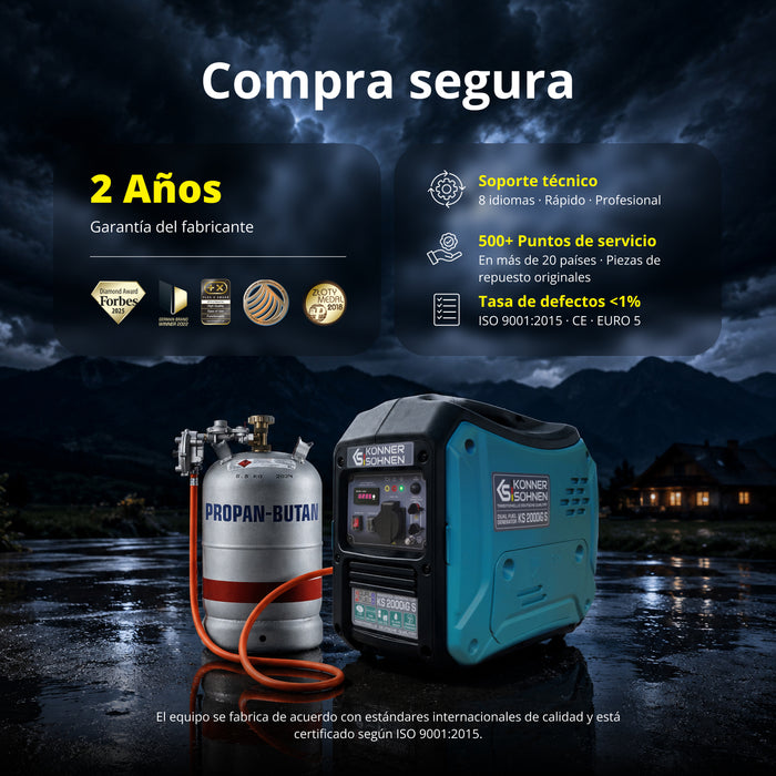 Generador inverter híbrido de gas/gasolina KS 2000iG S