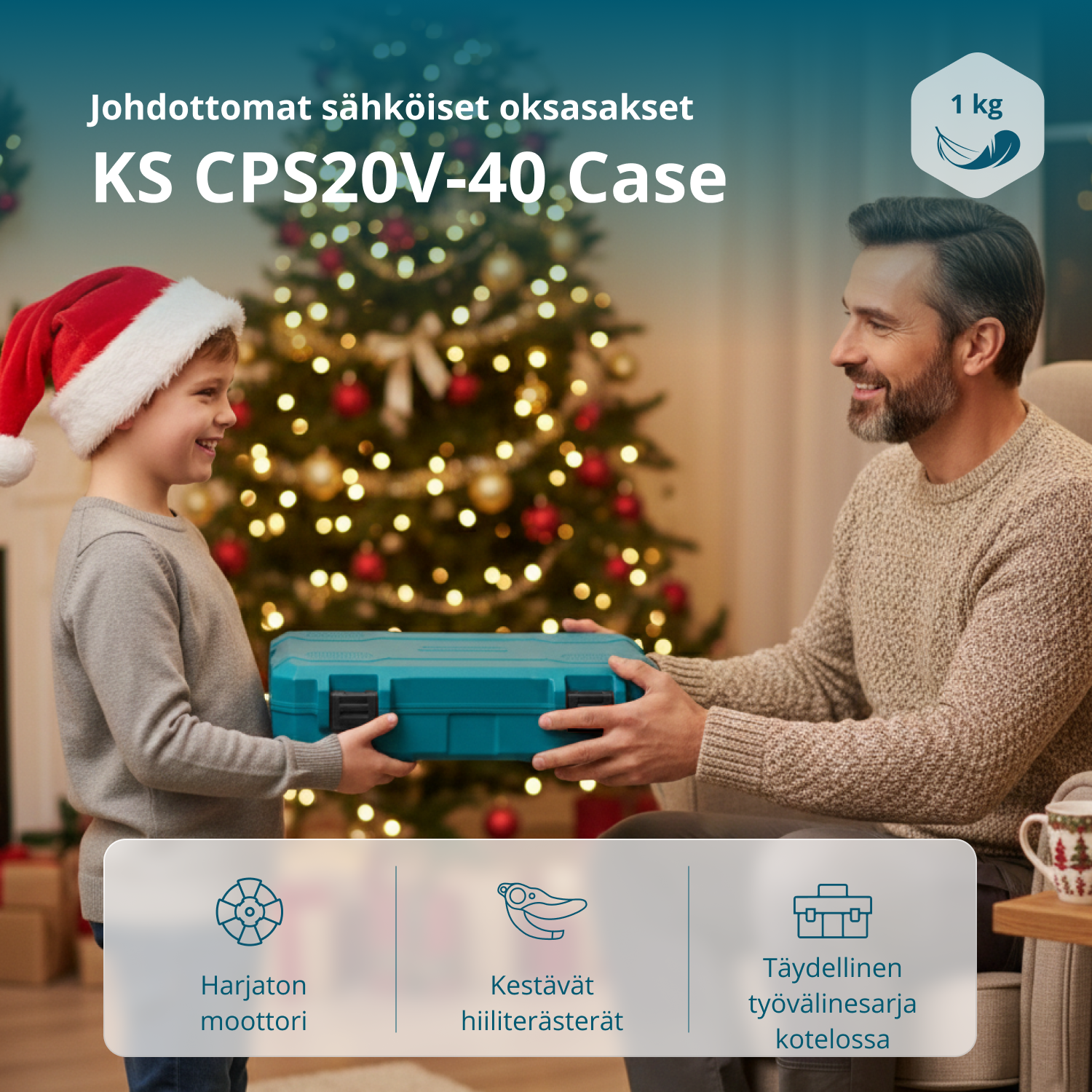 Johdottomat sähköiset oksasakset KS CPS20V-40 Case