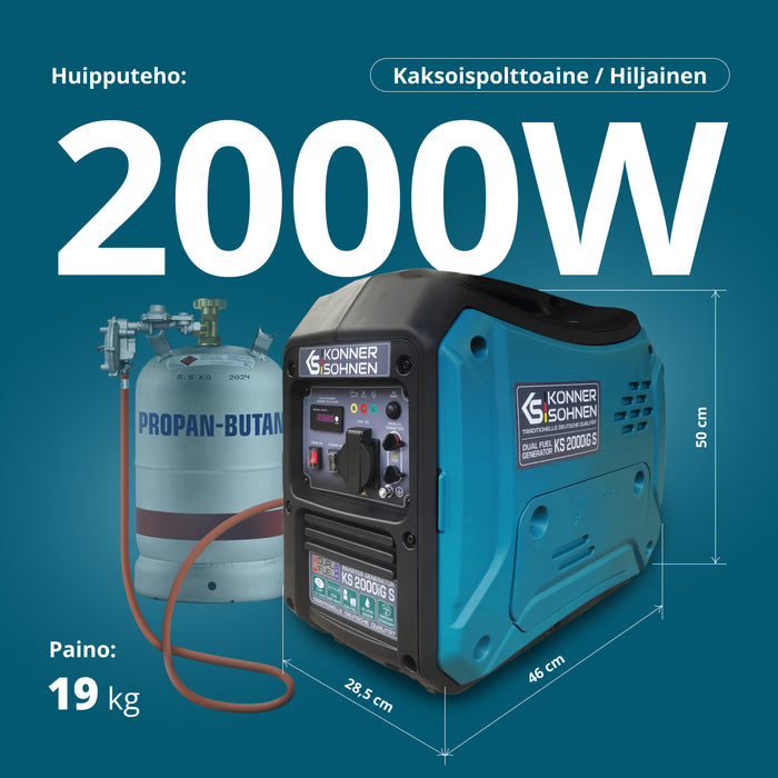 LPG/bensiini-invertterigeneraattori KS 2000iG S