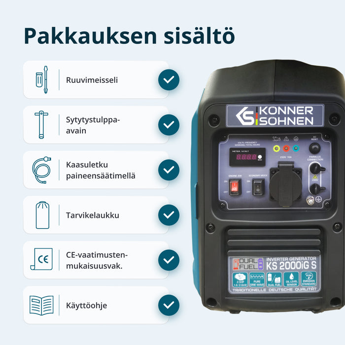 LPG/bensiini-invertterigeneraattori KS 2000iG S