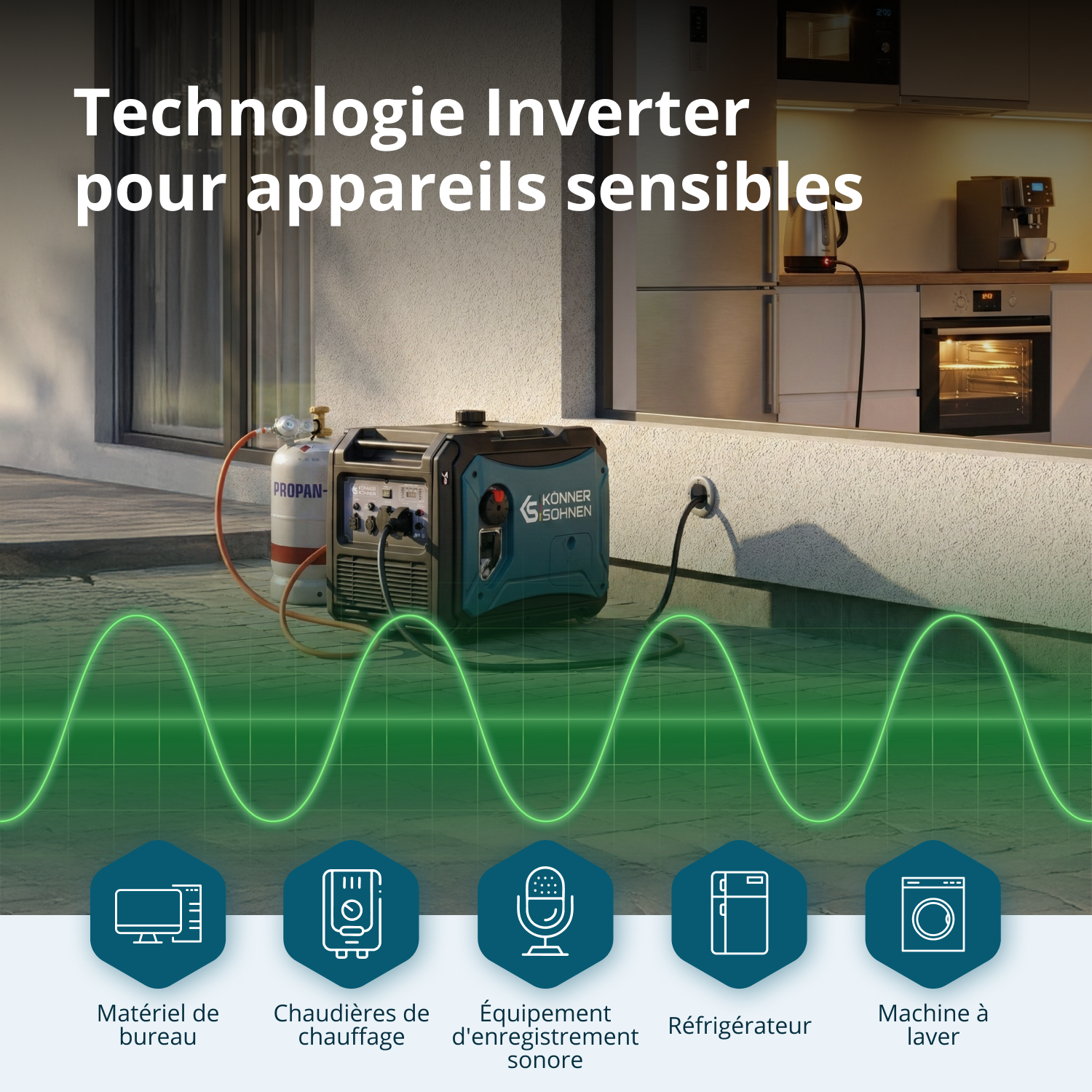 Groupe électrogène à essence-gaz de type inverter KS 4000iEG S
