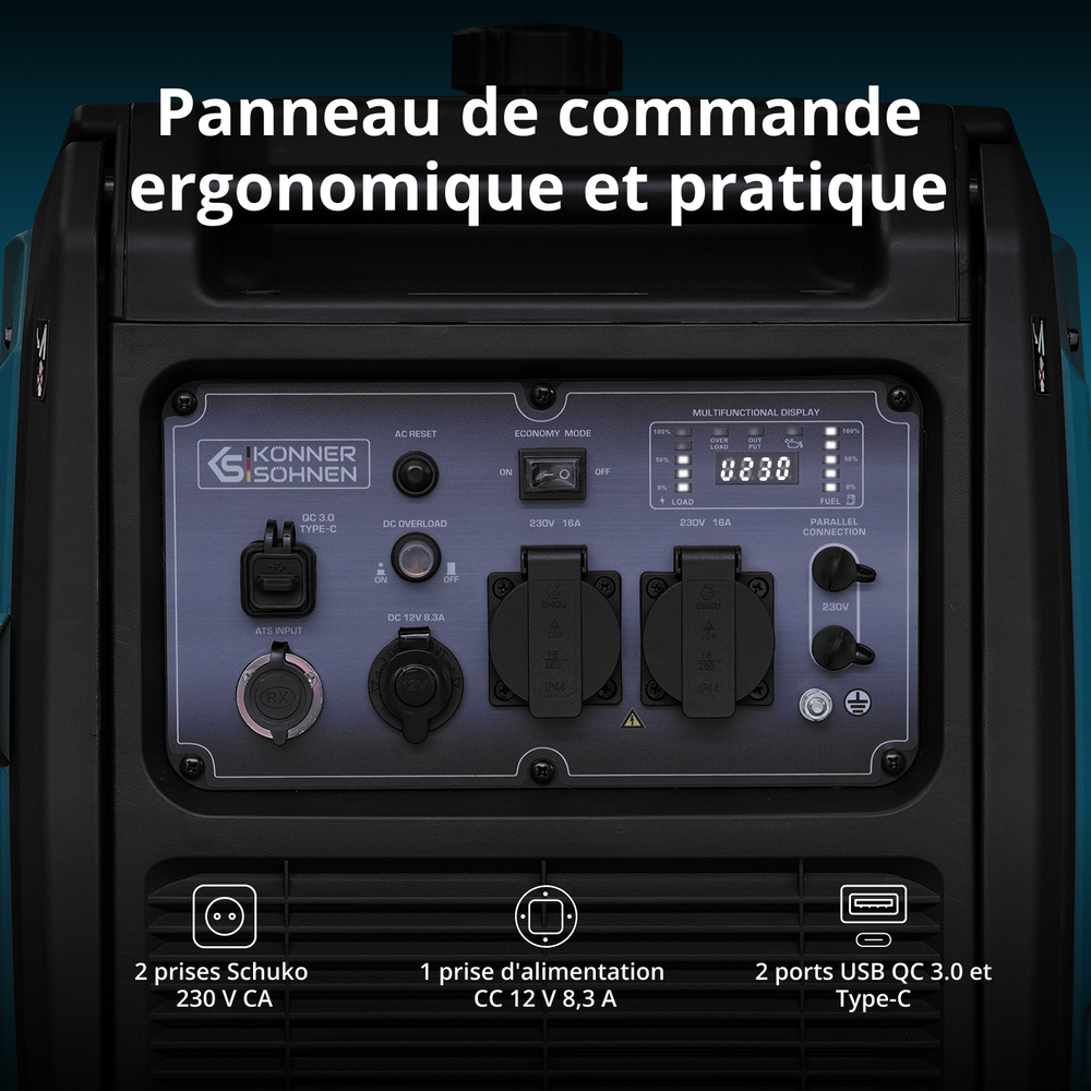 Groupe électrogène-onduleur dans la boîte anti-bruit KS 4000iE S