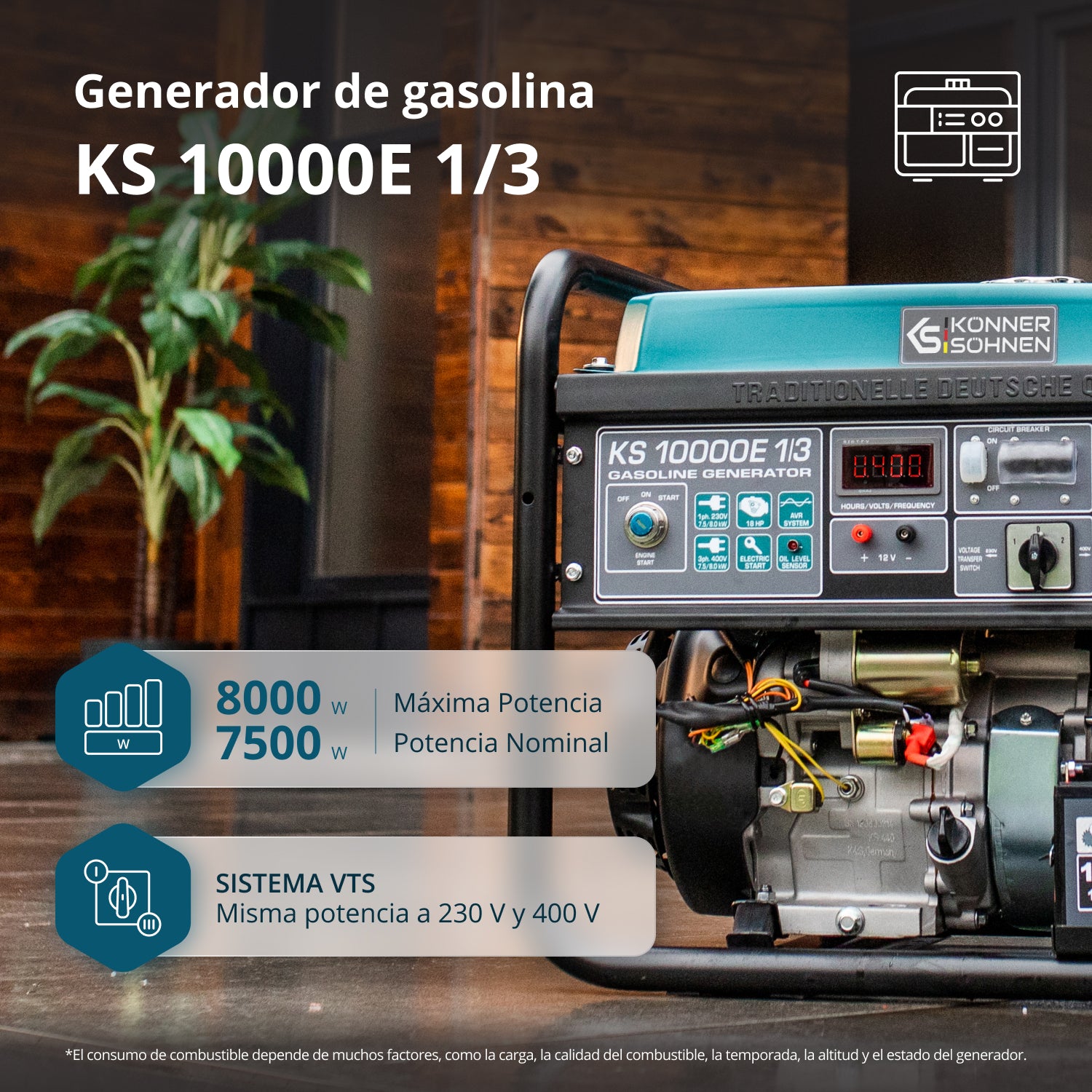 Generador de gasolina "Könner & Söhnen" KS 10000E 1/3