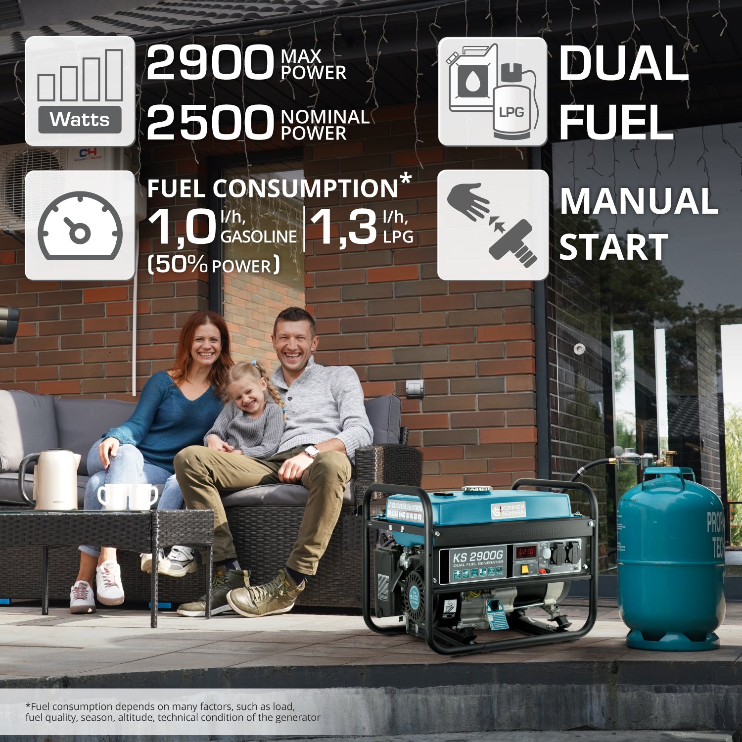 Generatore a gas/LPG "Könner & Söhnen" KS 2900G