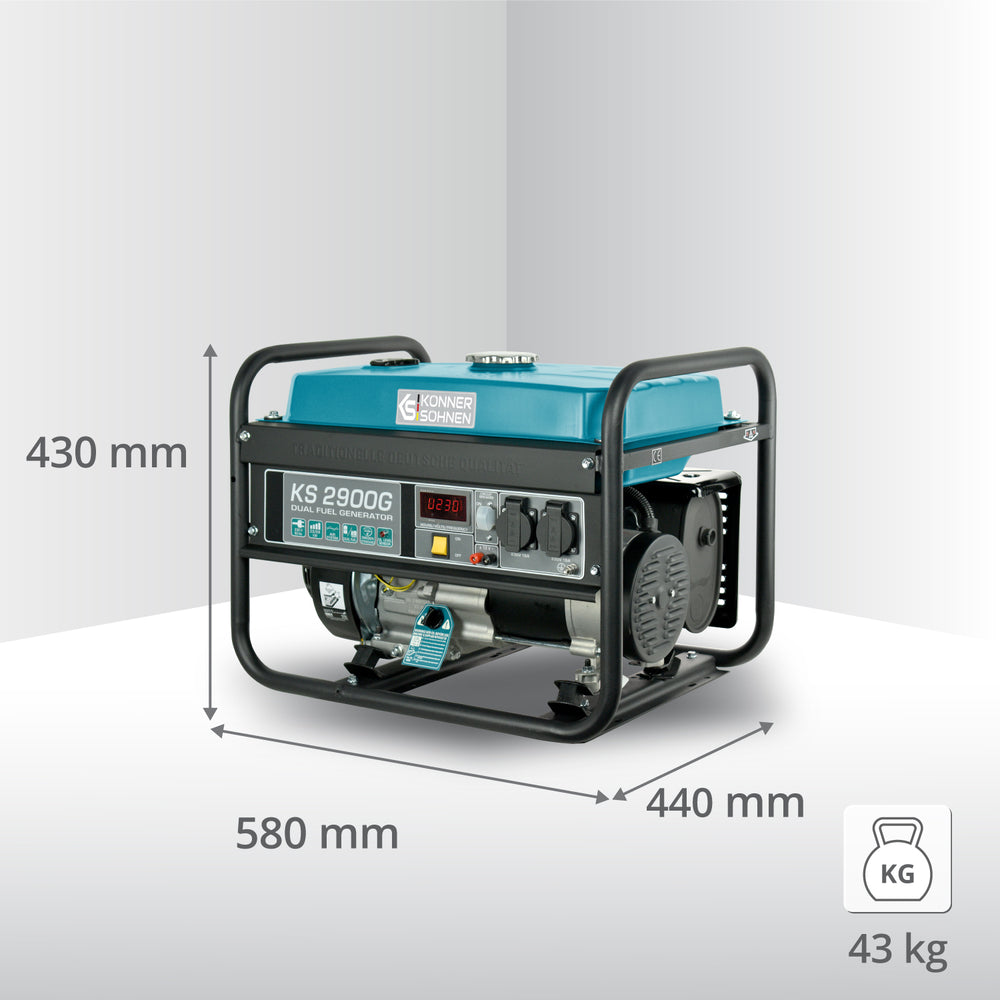 Generador híbrido de gasolina y gas "Könner & Söhnen" KS 2900G