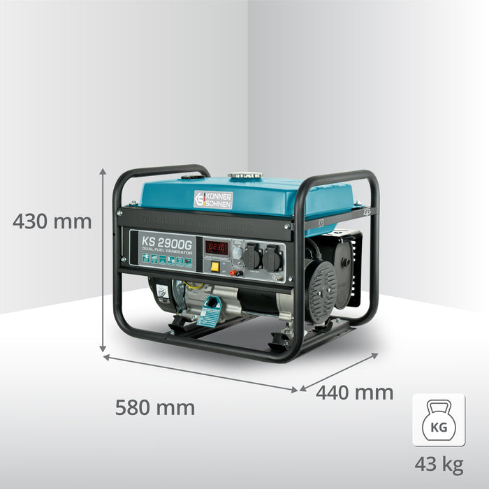 Generador híbrido de gasolina y gas "Könner & Söhnen" KS 2900G