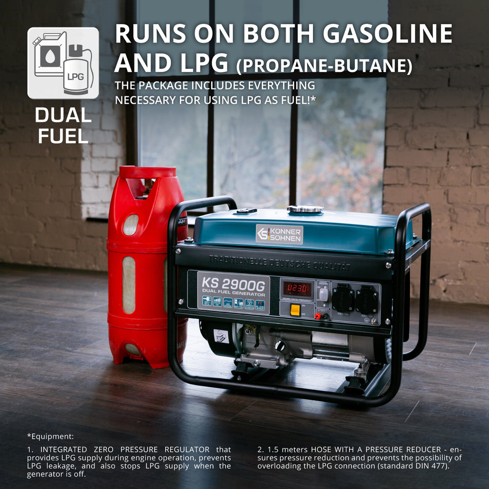 Generador híbrido de gasolina y gas "Könner & Söhnen" KS 2900G
