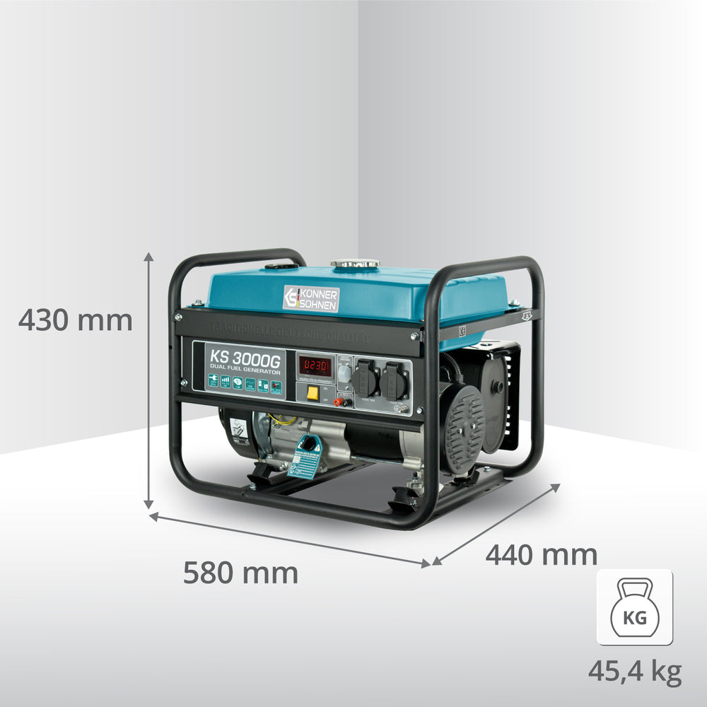 Generador híbrido de gasolina y gas "Könner & Söhnen" KS 3000G