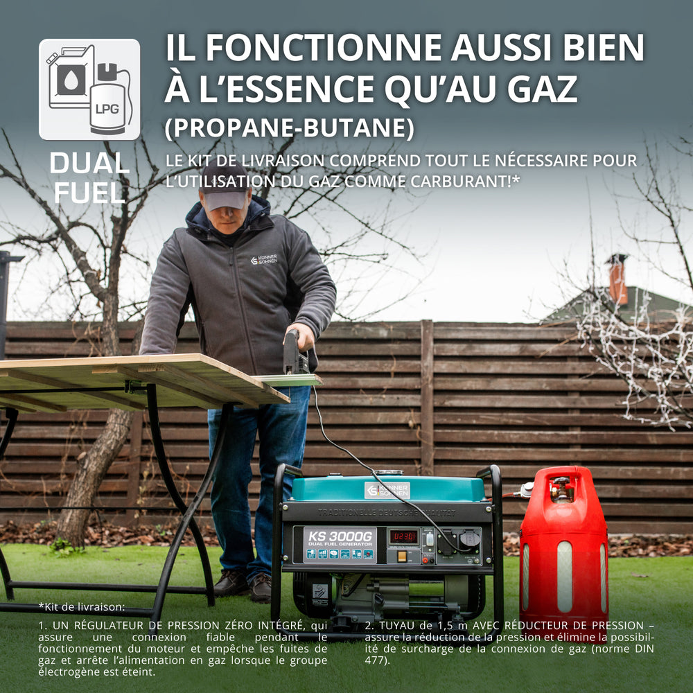 Groupe électrogène à essence/gaz "Könner & Söhnen" KS 3000G