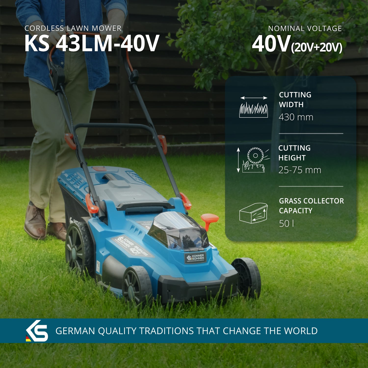 Akumulátorová sekačka na trávu KS 43LM-40V