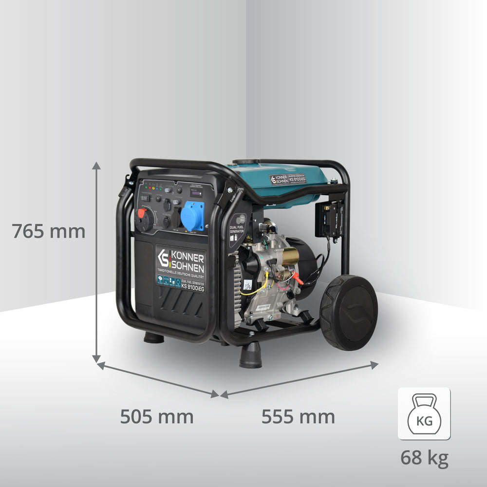 Groupe électrogène à essence-gaz de type inverter KS 8100iEG