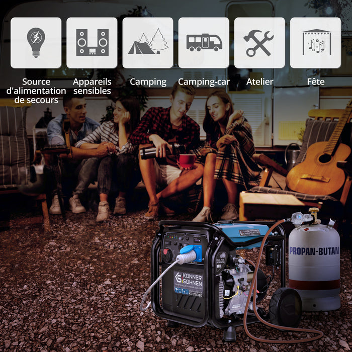 Groupe électrogène à essence-gaz de type inverter KS 8100iEG