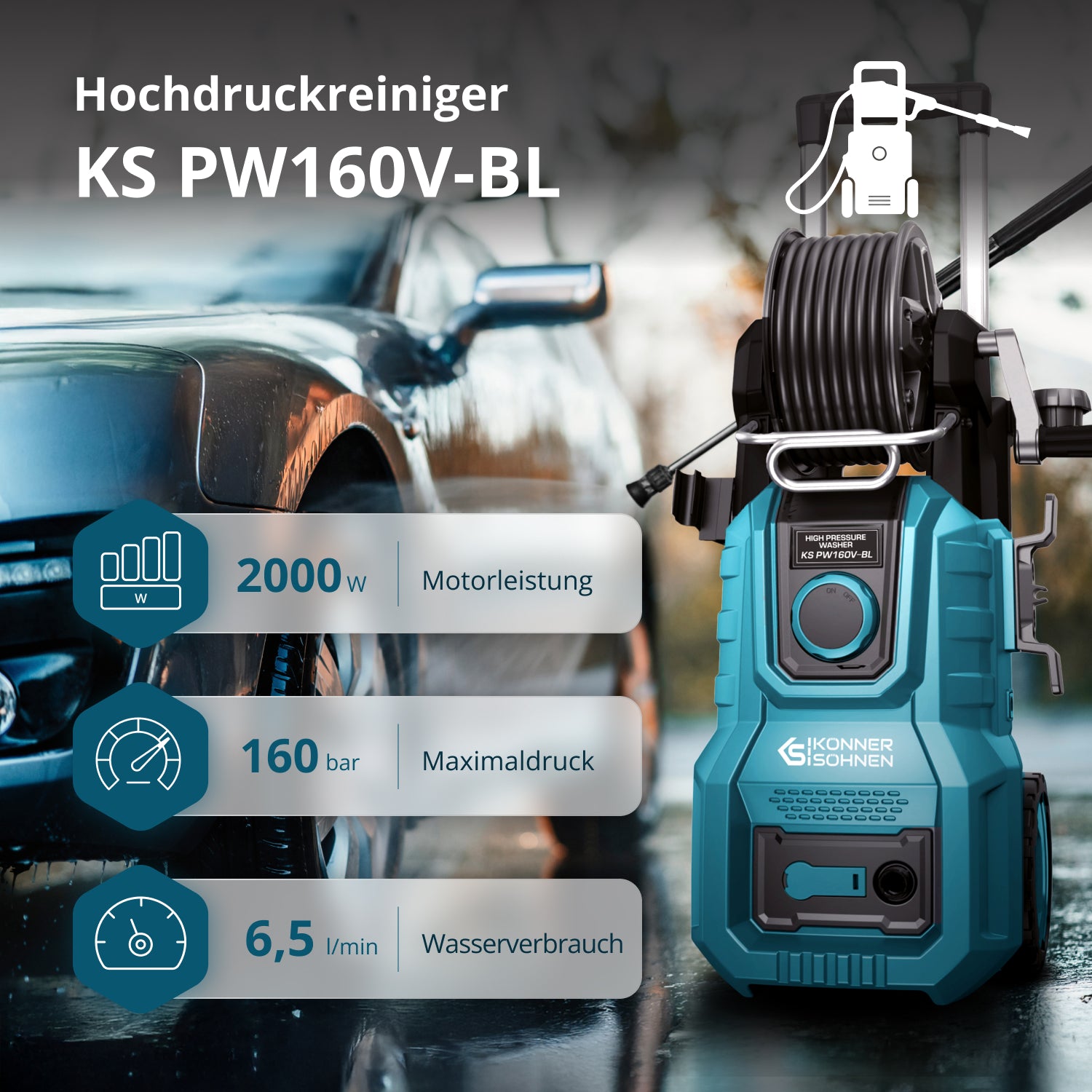 Hogedrukreiniger KS PW160V-BL