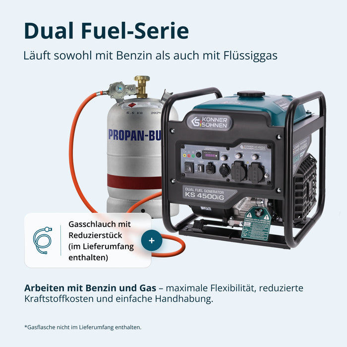 Dubbelt bränsle invertergenerator KS 4500iG