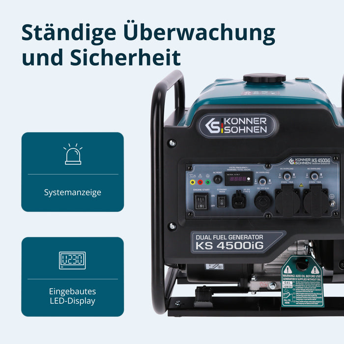Dubbelt bränsle invertergenerator KS 4500iG