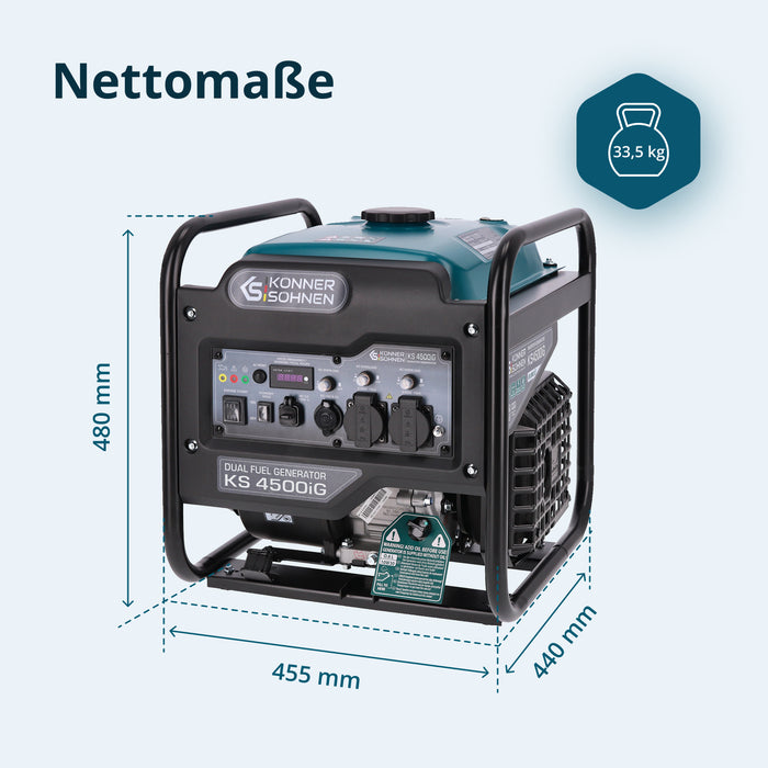 Dubbelt bränsle invertergenerator KS 4500iG