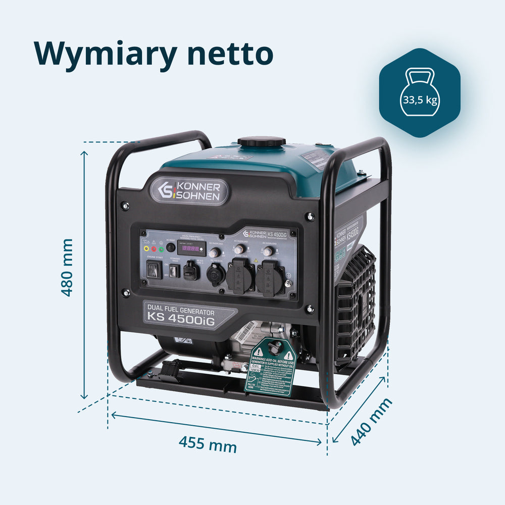 Dwupaliwowy generator inwertorowy KS 4500iG