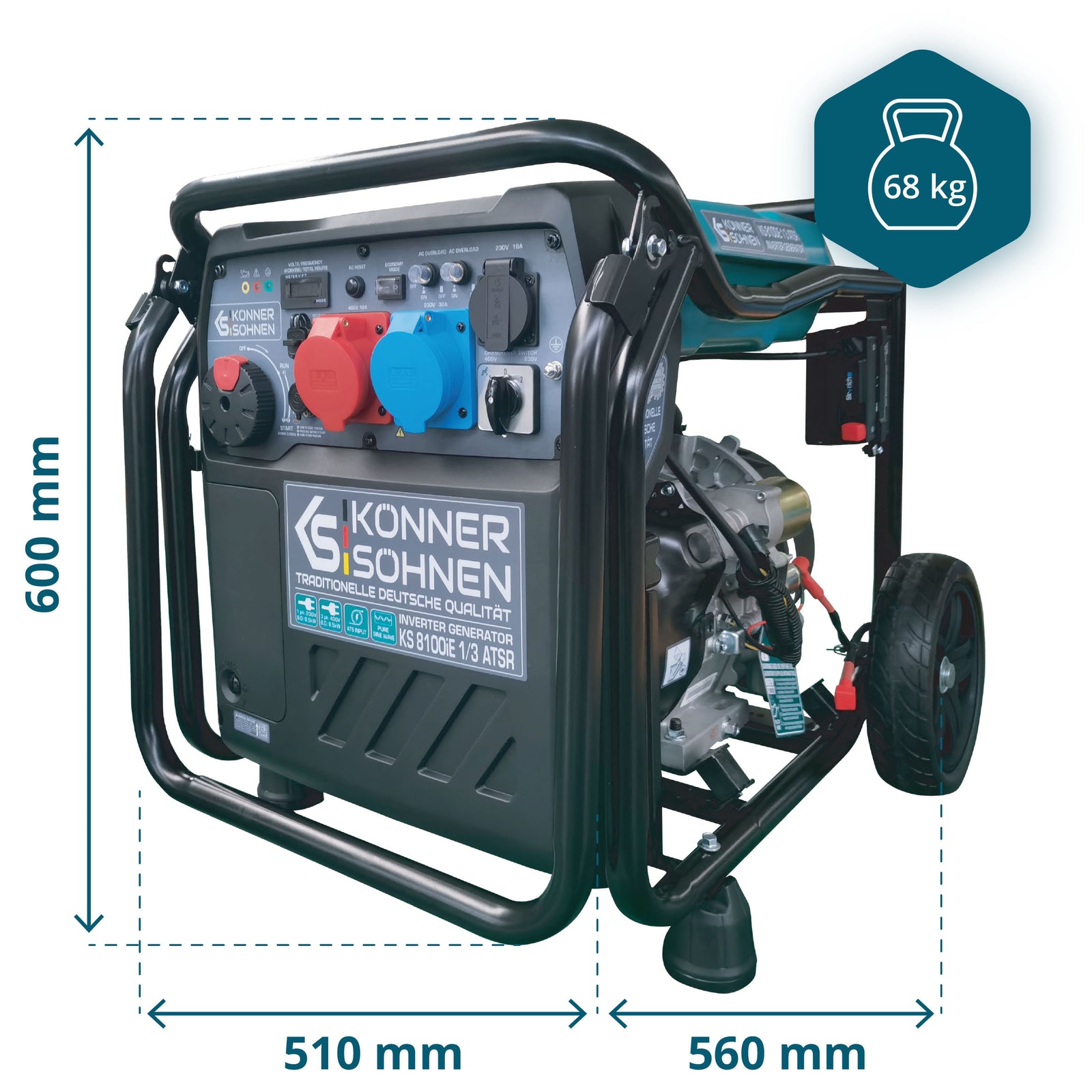 Inverter-Stromerzeuger KS 8100iE 1/3 ATSR