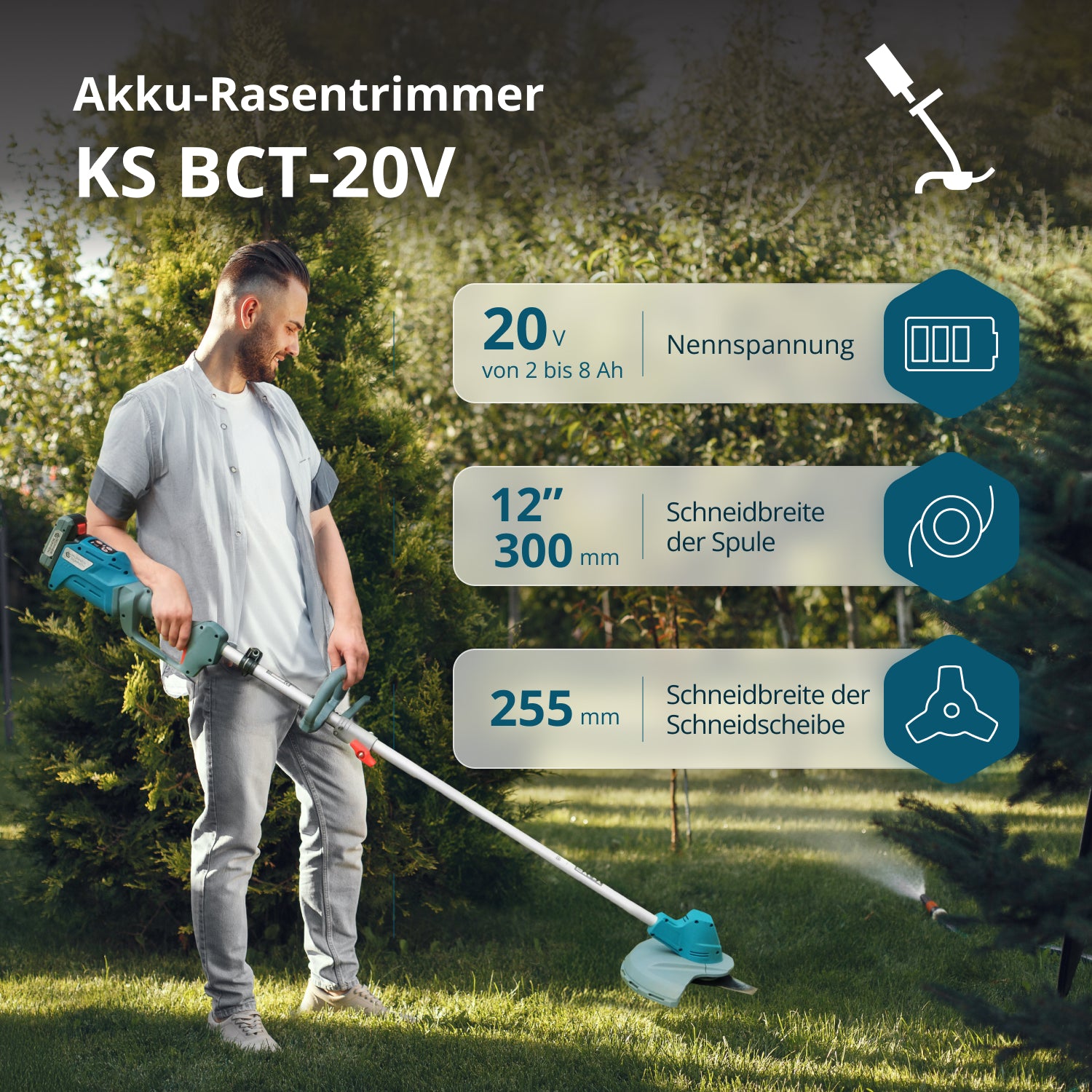 Tăietor de perii fără fir și trimmer cu fir KS BCT-20V