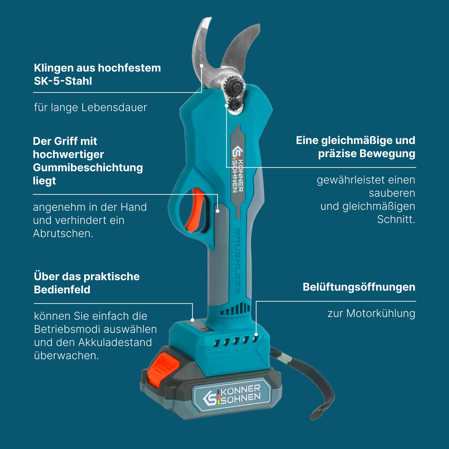 Akumulátorové elektrické prořezávací nůžky KS CPS20V-32 Case