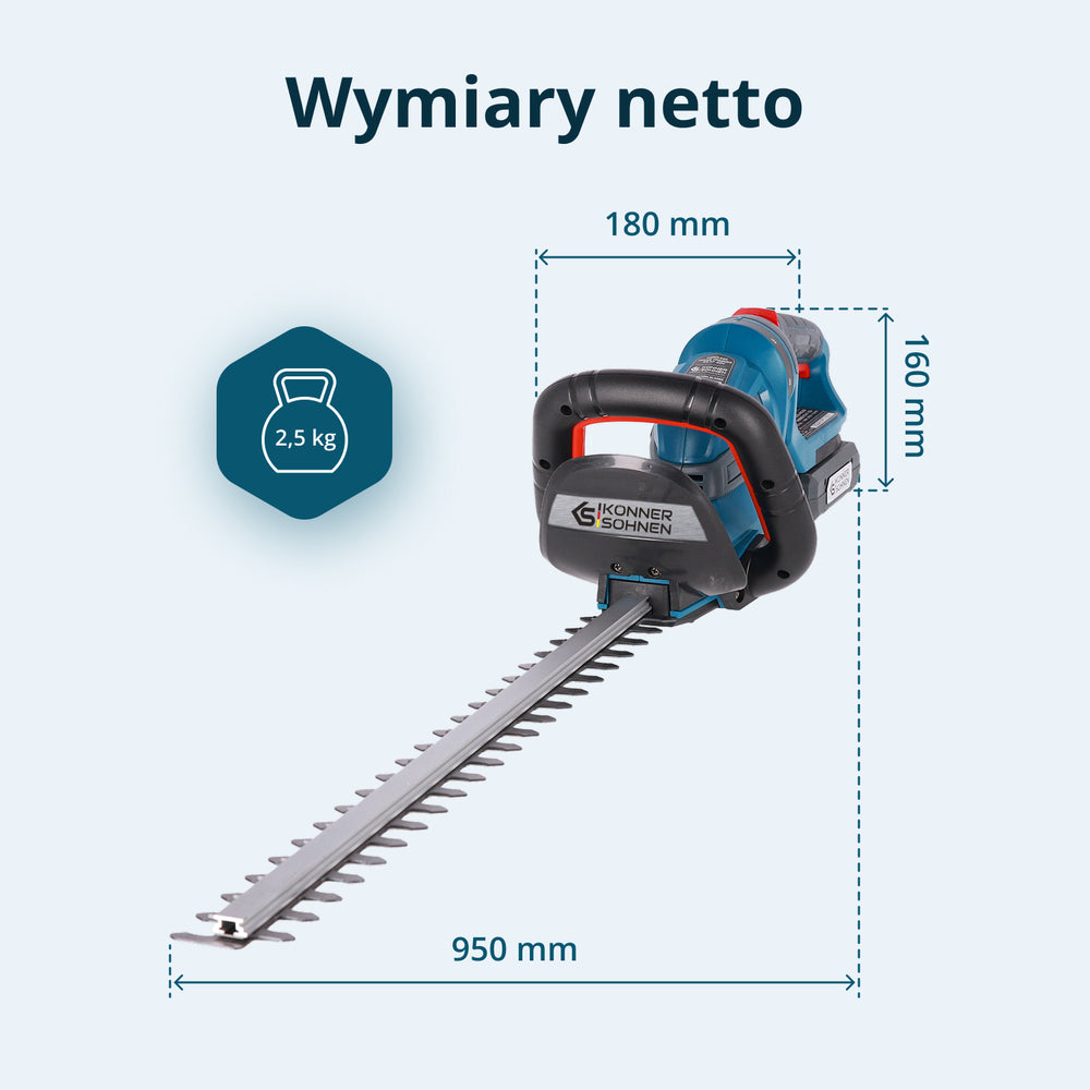 Bezprzewodowy sekator do żywopłotu KS HT-20V