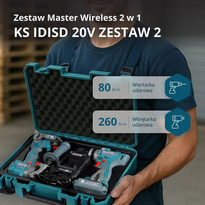 Zestaw bezprzewodowy Master Set 2w1 KS IDISD 20V SET 2 PLUS