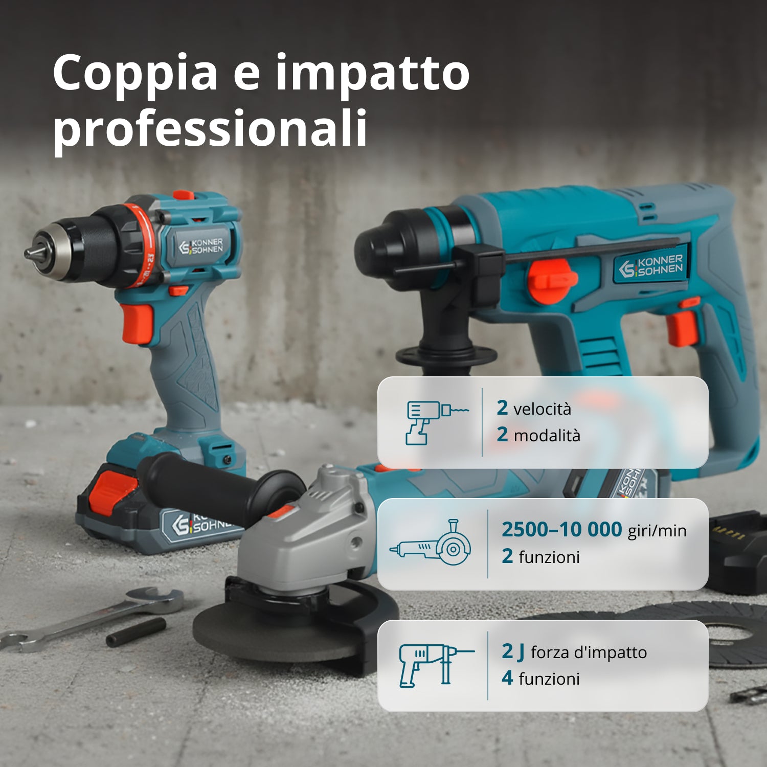 Set Senza Fili Master 3in1 KS RHAGD 20V SET 3