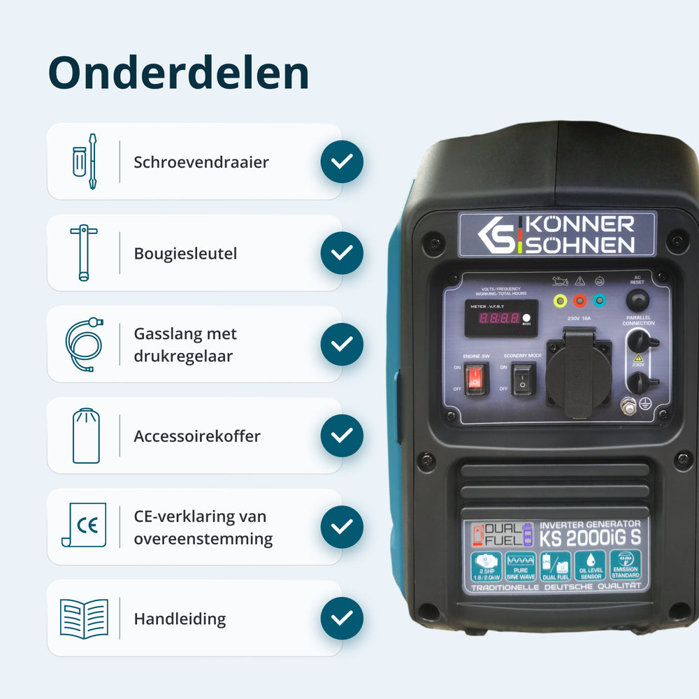 LPG/benzine invertergenerator KS 2000iG S