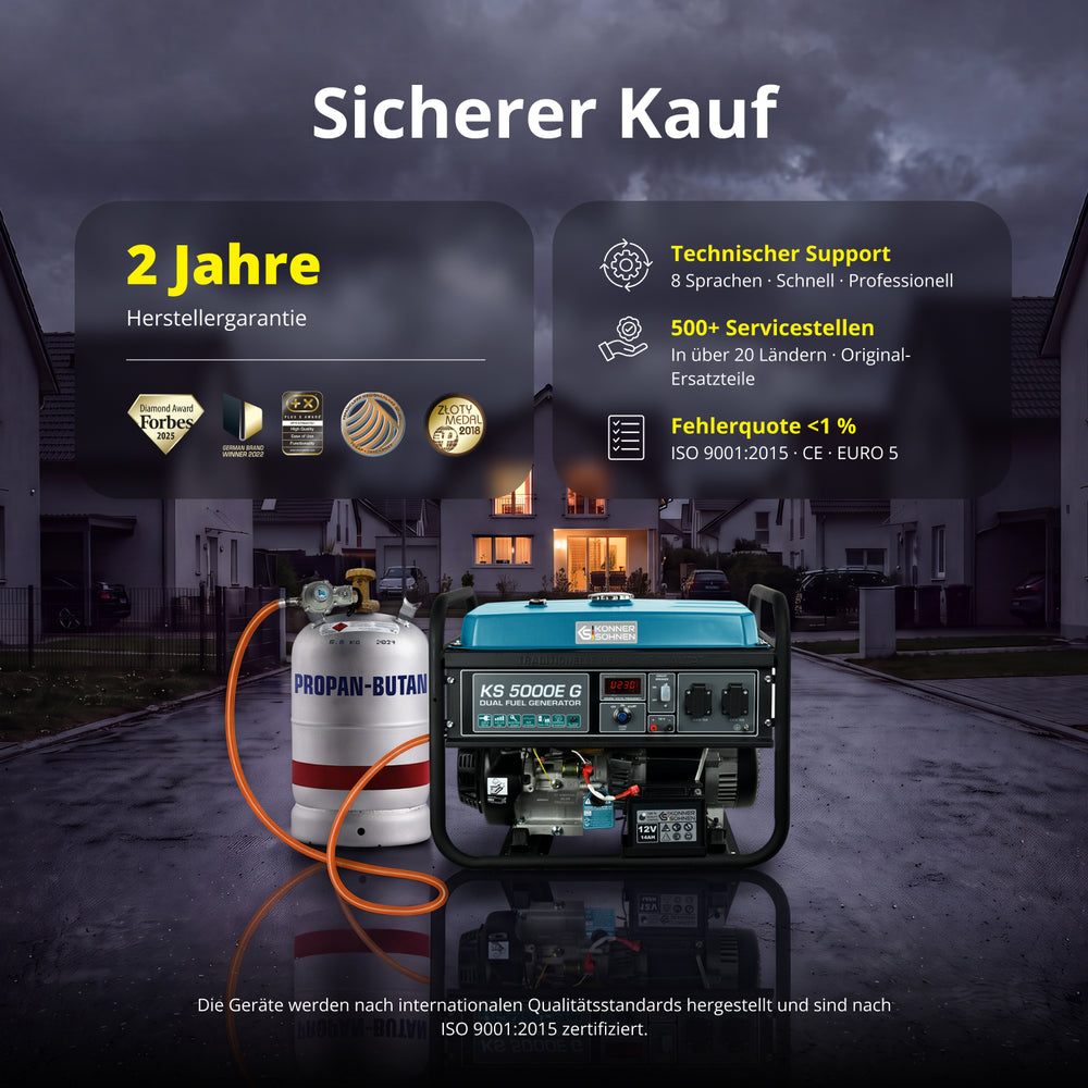 LPG/Benzinski generator „Könner & Söhnen“ KS 5000E G