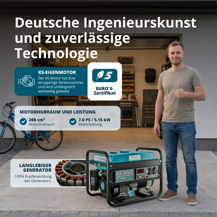 Benzingenerátor „Könner & Söhnen” KS 3000