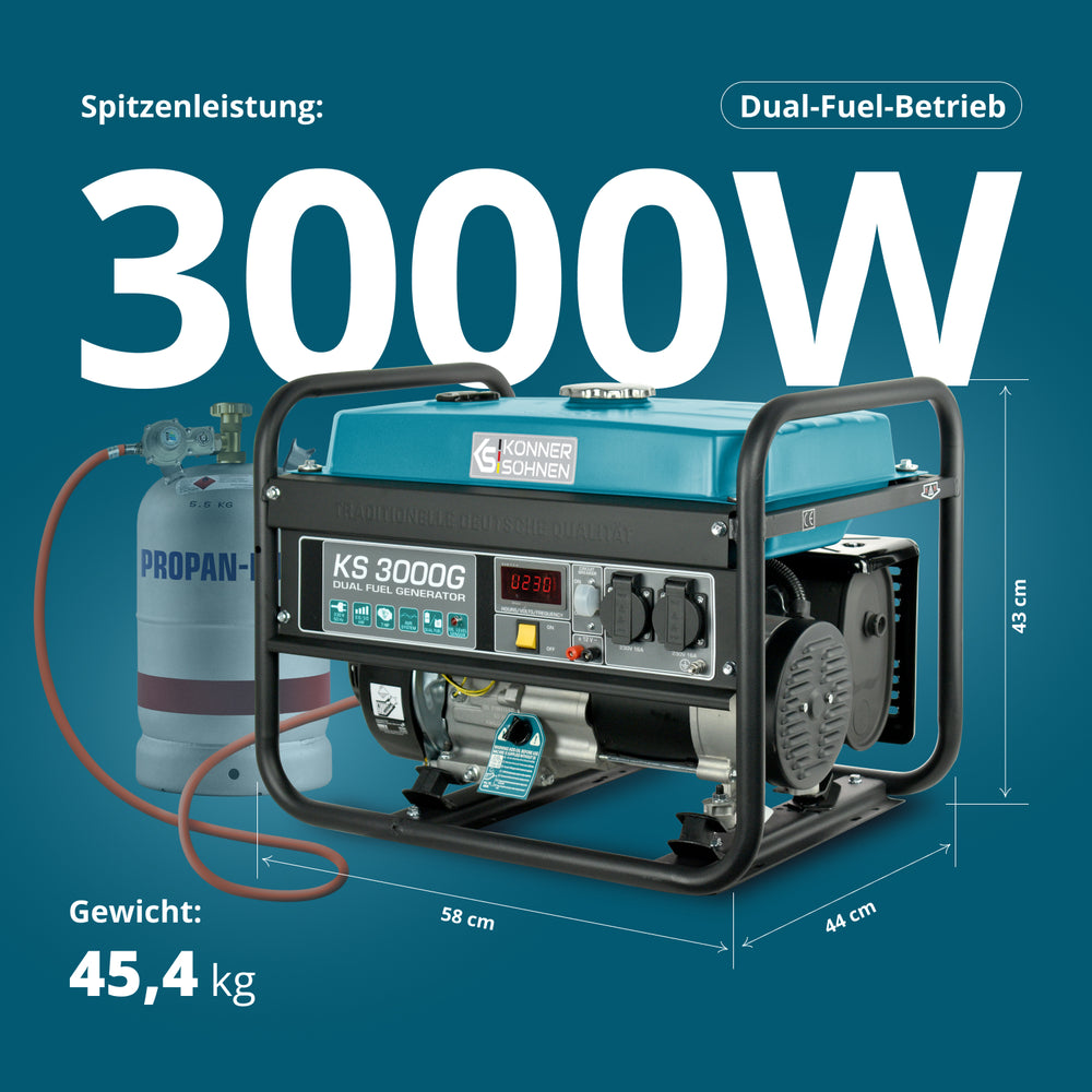Генератор LPG/Бензин «Könner & Söhnen» KS 3000G