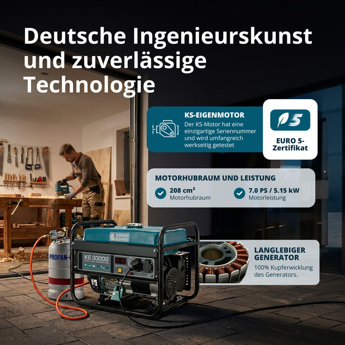 Генератор LPG/Бензин «Könner & Söhnen» KS 3000G
