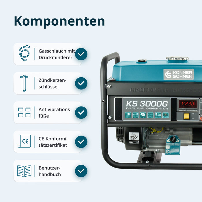 Генератор LPG/Бензин «Könner & Söhnen» KS 3000G