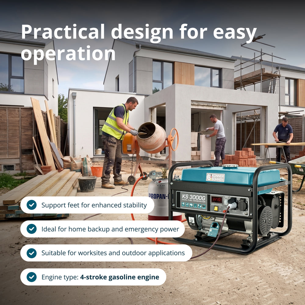LPG/Gasoline Generator "Könner & Söhnen" KS 3000G (Refurbished Excellent)
