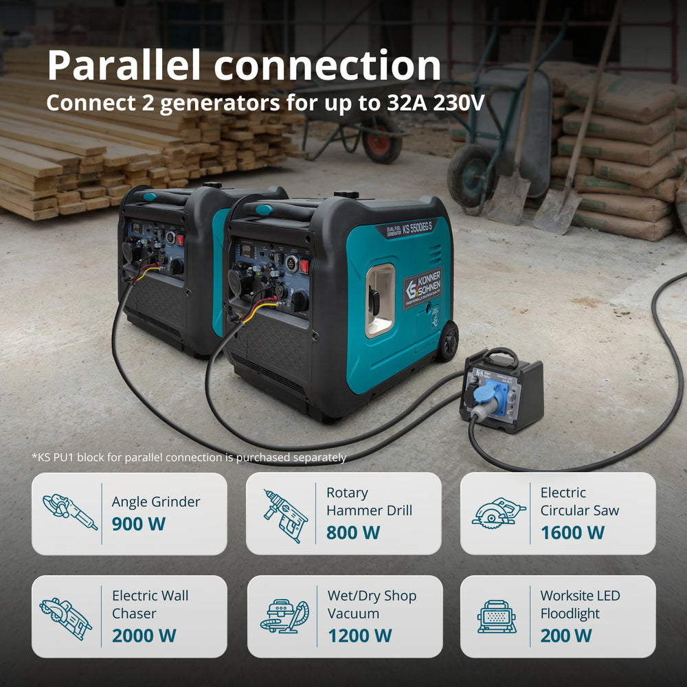 Invertorový generátor LPG/benzín KS 5500iEG S