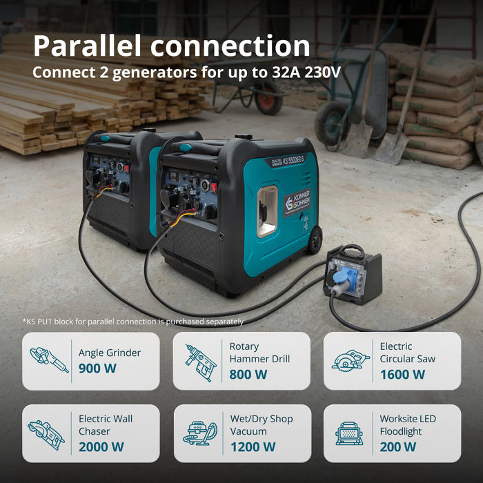 Invertorový generátor LPG/benzín KS 5500iEG S