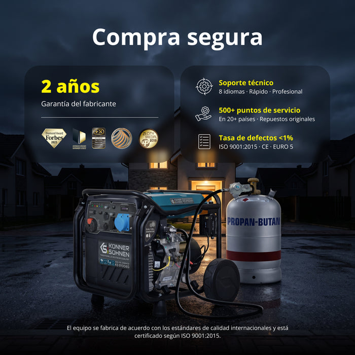 Generador inverter híbrido de gas/gasolina KS 8100iEG