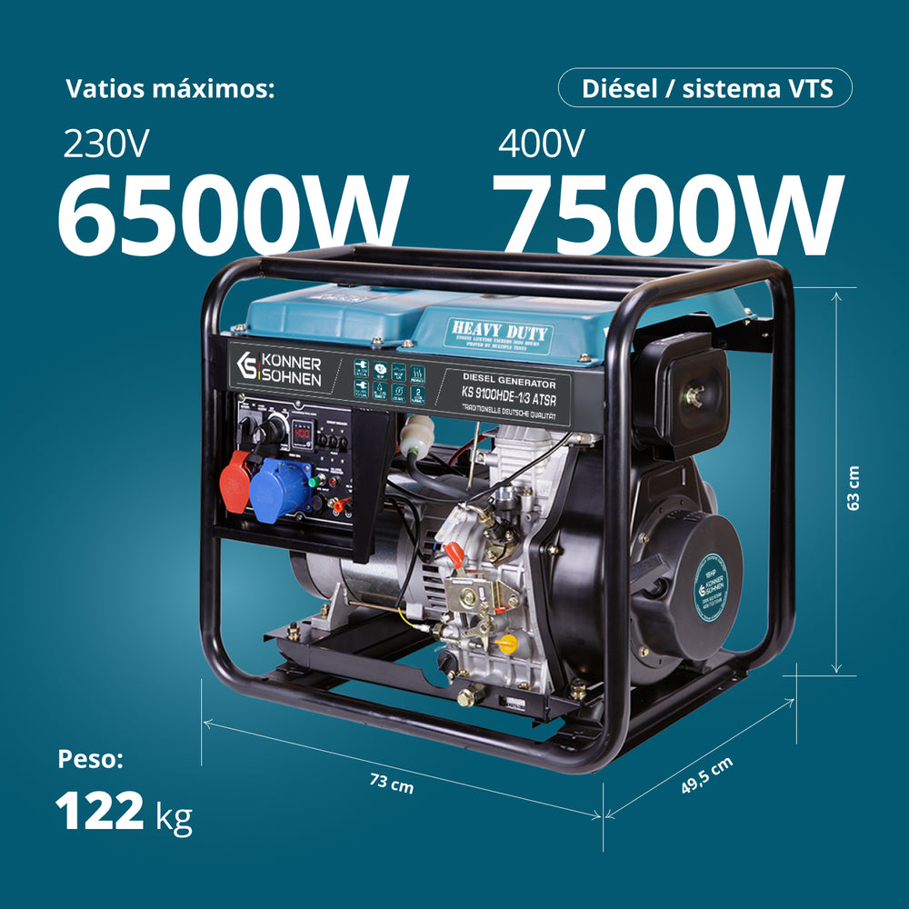 Generador diésel "Könner & Söhnen" KS 9100HDE-1/3 ATSR (EURO V)