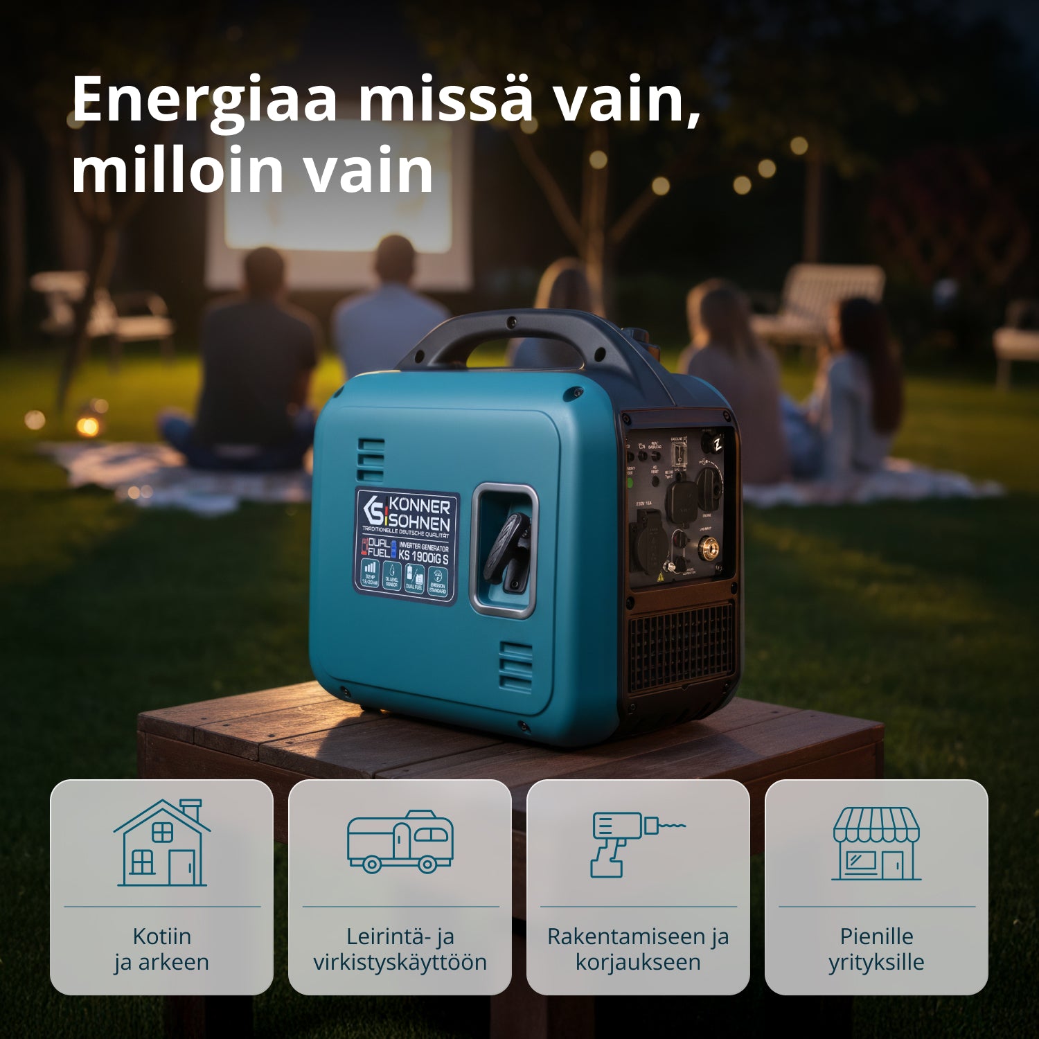 Invertterigeneraattori (LPG/bensiini) KS 1900iG S