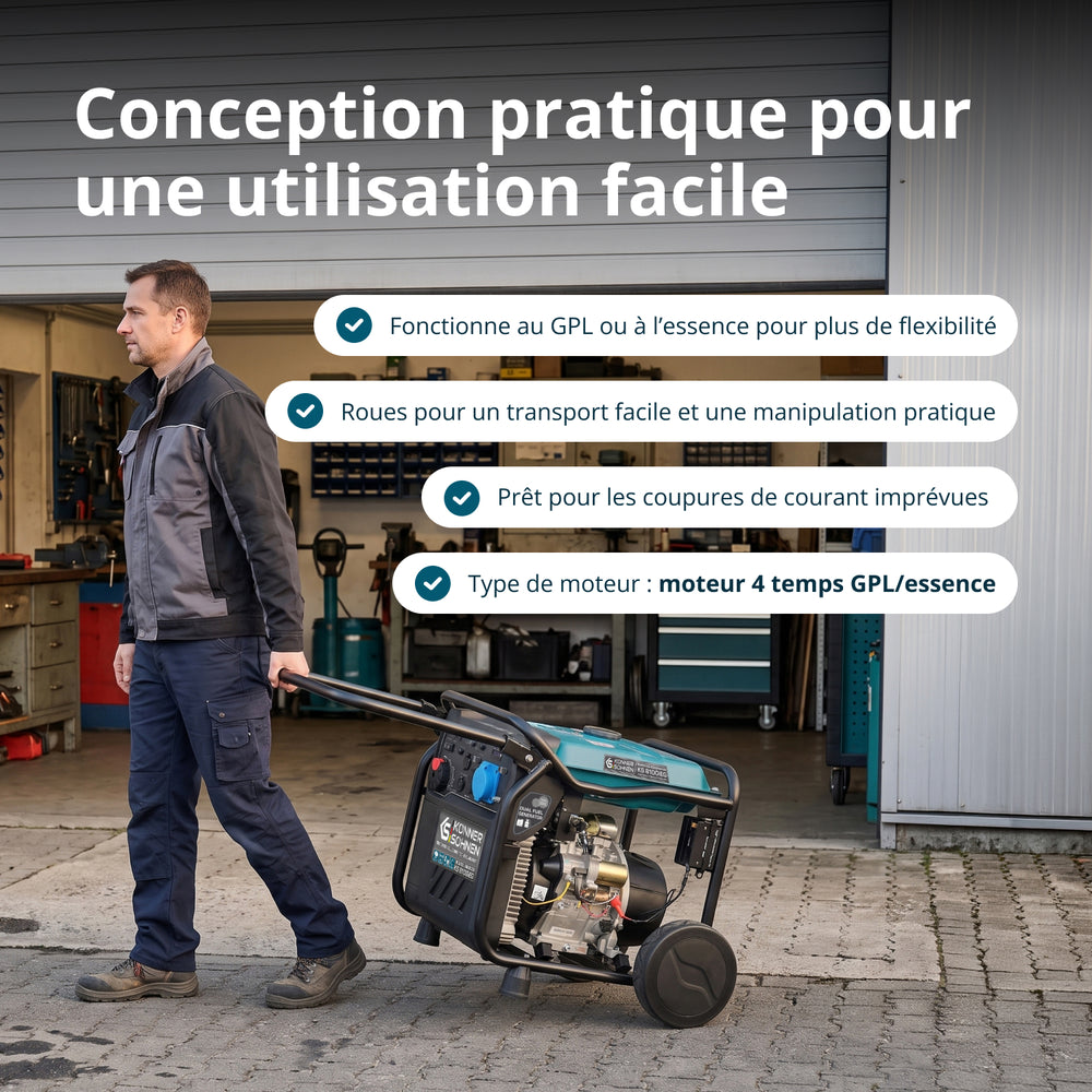 Groupe électrogène à essence-gaz de type inverter KS 8100iEG (Reconditionné Bon état)