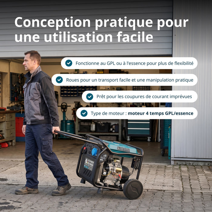 Groupe électrogène à essence-gaz de type inverter KS 8100iEG (Reconditionné Bon état)