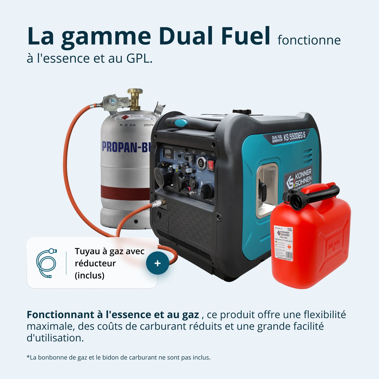 Groupe électrogène à essence-gaz de type inverter KS 5500iEG S