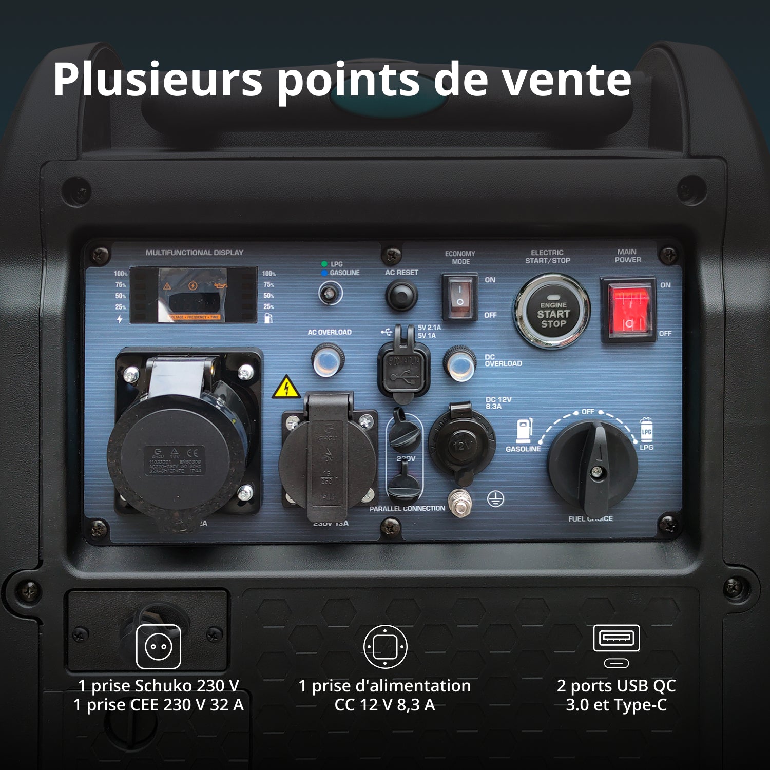 Groupe électrogène à essence-gaz de type inverter KS 5500iEG S