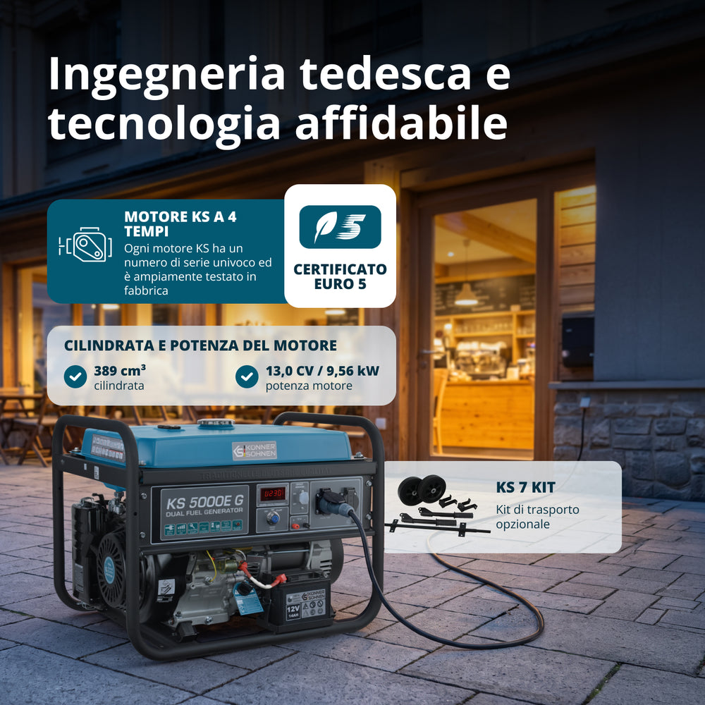 Generatore a GPL/Benzina Könner & Söhnen KS 5000E G